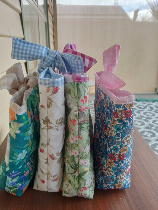 Handmade Quilted Fabric Book Sleeve | Padded Book Cover - Assorted quality Designs