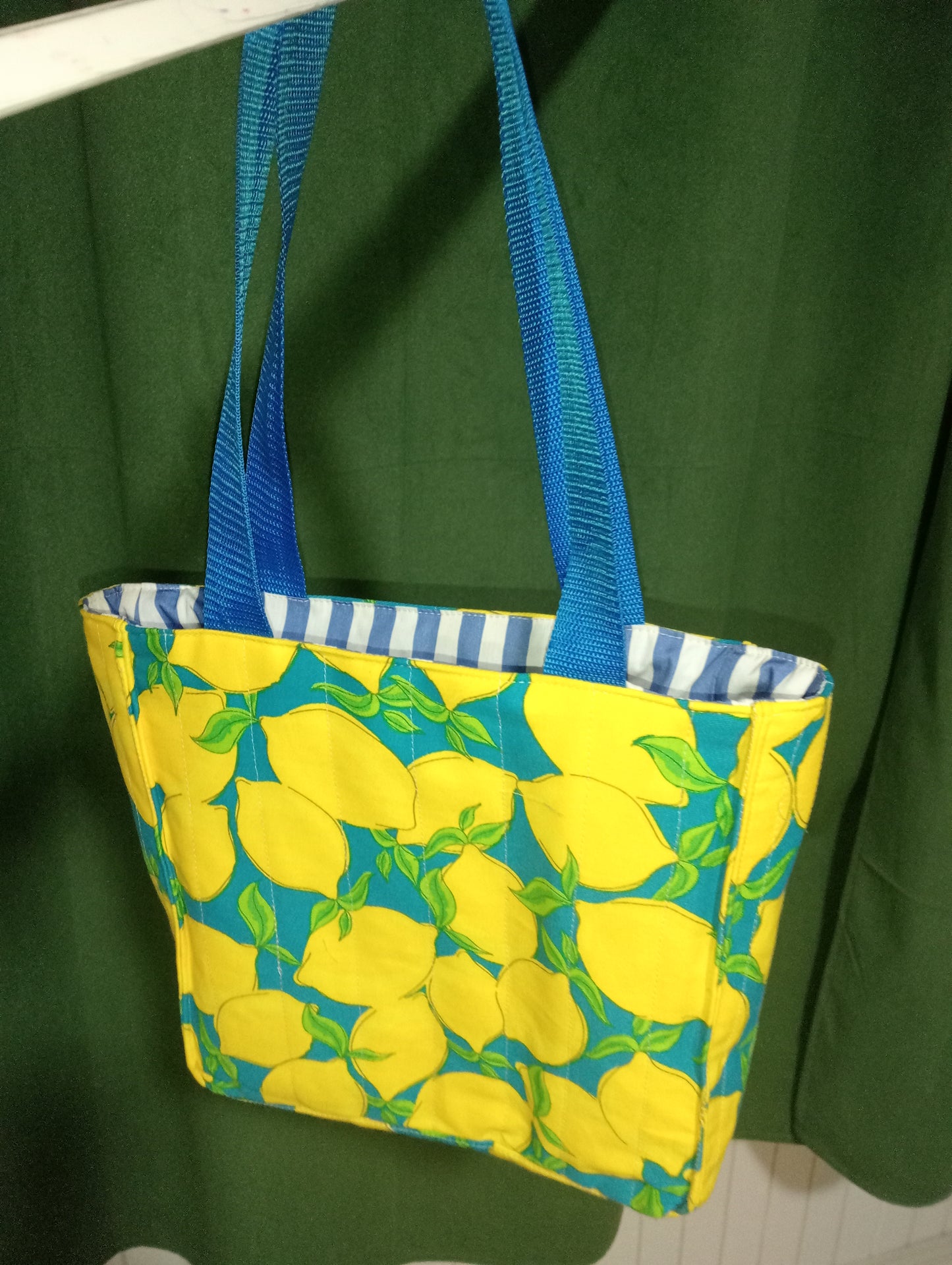 Handmade Quilted Tote Bag – Zesty Lemons | Cotton Tote Bag | Made in Australia